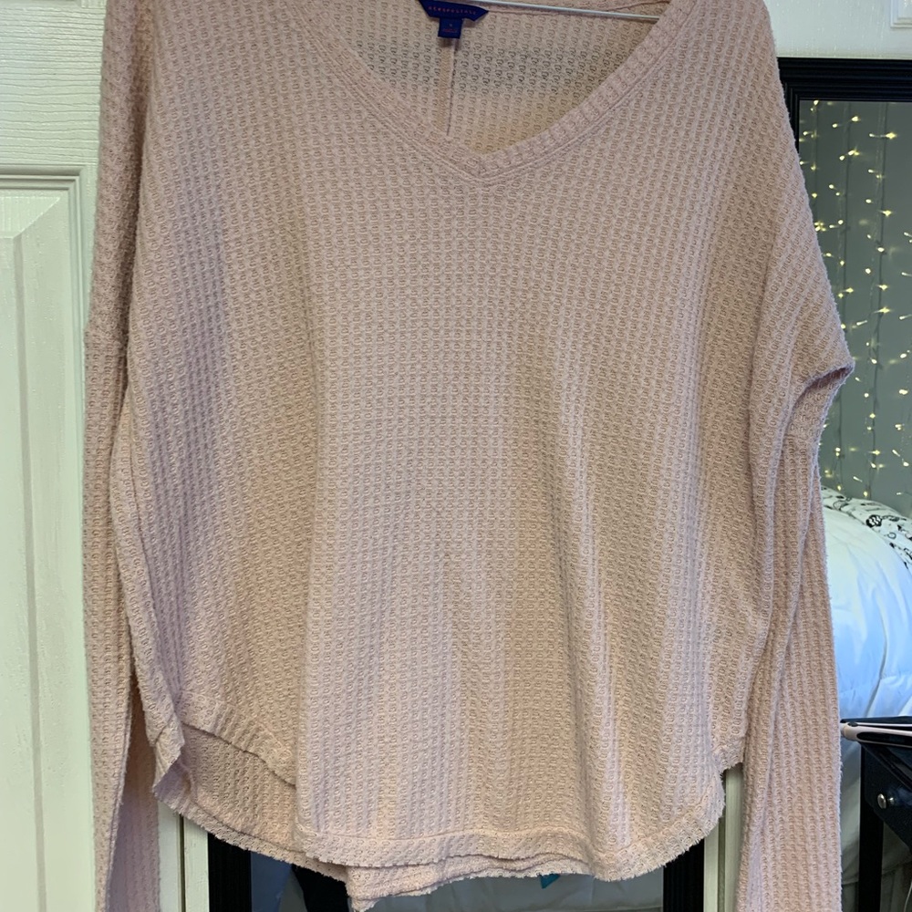 Baby pink v-neck sweater